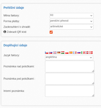 Výběr jazyka - fakturyweb.cz