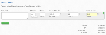 Položky včetně DPH - fakturyweb.cz